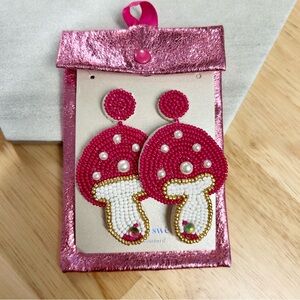 EARRINGS 🍄 Simple Sweet Beaded Mushroom Earrings